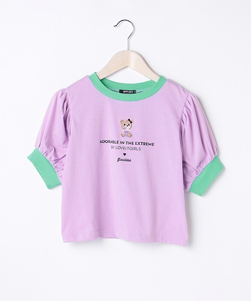 by LOVEiT（バイラビット）の「ラビ子リンガーショートTシャツ（Tシャツ/カットソー・キッズ・オフホワイト/ラベンダー/チャコール/ピンク・140cm/120cm/130cm/160cm/150cm）」の3枚目の写真