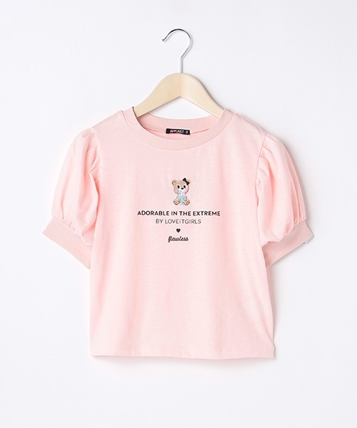 by LOVEiT（バイラビット）の「ラビ子リンガーショートTシャツ（Tシャツ/カットソー・キッズ・オフホワイト/ラベンダー/チャコール/ピンク・140cm/120cm/130cm/160cm/150cm）」の4枚目の写真