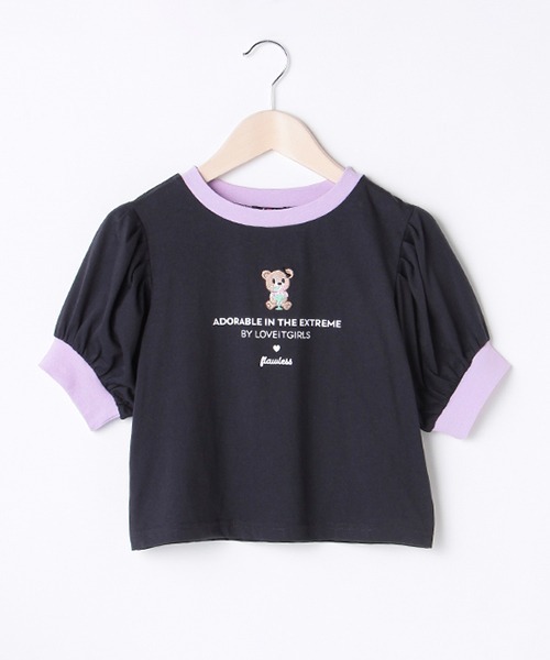 by LOVEiT（バイラビット）の「ラビ子リンガーショートTシャツ（Tシャツ/カットソー・キッズ・オフホワイト/ラベンダー/チャコール/ピンク・140cm/120cm/130cm/160cm/150cm）」の2枚目の写真