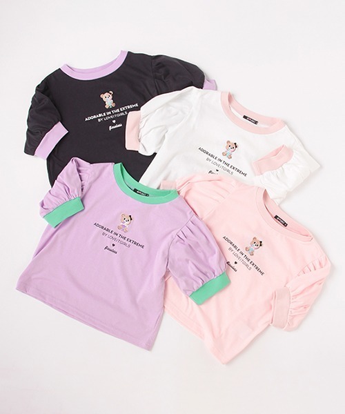 by LOVEiT（バイラビット）の「ラビ子リンガーショートTシャツ（Tシャツ/カットソー・キッズ・オフホワイト/ラベンダー/チャコール/ピンク・140cm/120cm/130cm/160cm/150cm）」の6枚目の写真