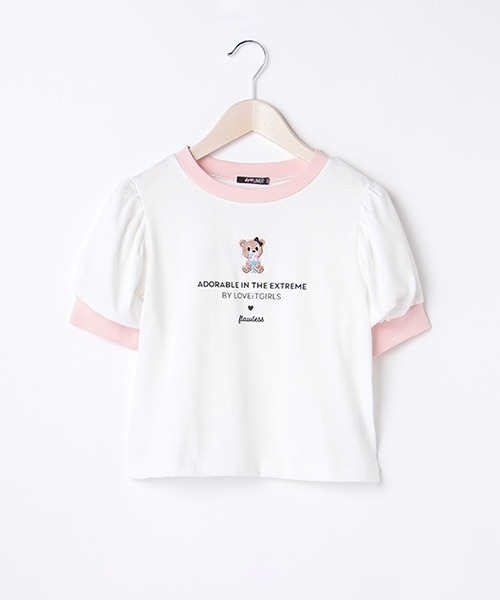 by LOVEiT（バイラビット）の「ラビ子リンガーショートTシャツ（Tシャツ/カットソー・キッズ・オフホワイト/ラベンダー/チャコール/ピンク・140cm/120cm/130cm/160cm/150cm）」の20枚目の写真