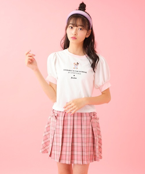 by LOVEiT（バイラビット）の「ラビ子リンガーショートTシャツ（Tシャツ/カットソー・キッズ・オフホワイト/ラベンダー/チャコール/ピンク・140cm/120cm/130cm/160cm/150cm）」の17枚目の写真