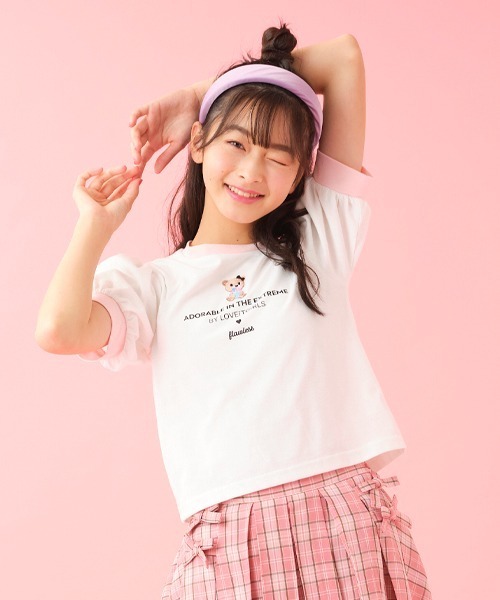 by LOVEiT（バイラビット）の「ラビ子リンガーショートTシャツ（Tシャツ/カットソー・キッズ・オフホワイト/ラベンダー/チャコール/ピンク・140cm/120cm/130cm/160cm/150cm）」の15枚目の写真