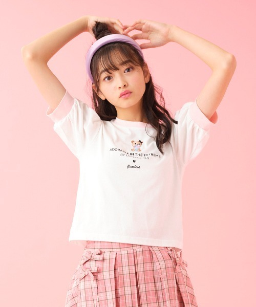 by LOVEiT（バイラビット）の「ラビ子リンガーショートTシャツ（Tシャツ/カットソー・キッズ・オフホワイト/ラベンダー/チャコール/ピンク・140cm/120cm/130cm/160cm/150cm）」の16枚目の写真