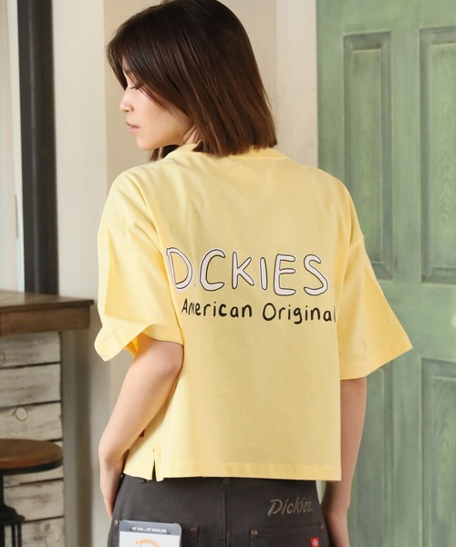 ALWAYS GOOD TIME(オルウェイズグッドタイム)の「【DICKIES/ディッキーズ】グラフィックデザインプリント クロップドTシャツ(Tシャツ/カットソー・レディース・オレンジ/ホワイト系その他/イエロー/ブラック/ホワイト/ブルー・M/L)」の1枚目の写真