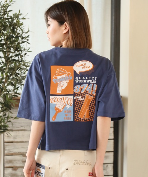 ALWAYS GOOD TIME(オルウェイズグッドタイム)の「【DICKIES/ディッキーズ】グラフィックデザインプリント クロップドTシャツ(Tシャツ/カットソー・レディース・オレンジ/ホワイト系その他/イエロー/ブラック/ホワイト/ブルー・M/L)」の5枚目の写真