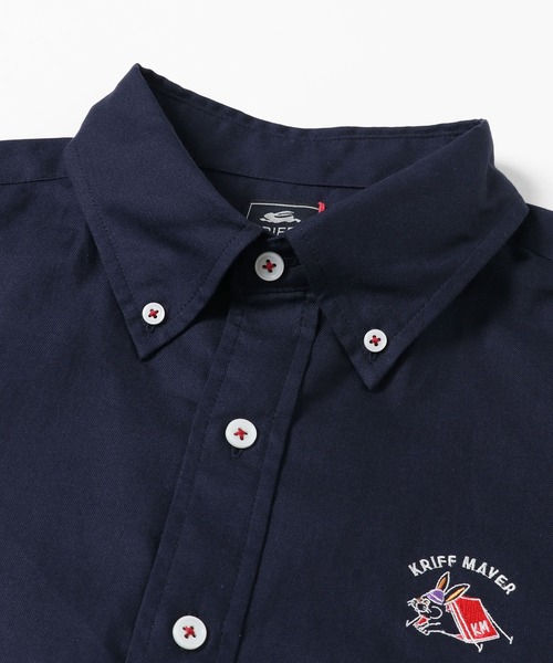 KRIFF MAYER（クリフメイヤー）の「ライトオックス刺繍半袖シャツ（シャツ/ブラウス・メンズ・イエロー/オフホワイト/サックスブルー/ライトピンク/ネイビー・X-LARGE/MEDIUM/LARGE）」の11枚目の写真