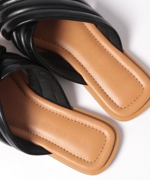 LOWRYS FARM（ローリーズファーム）の「プックリクロスサンダル 268481（サンダル・レディース・ブラック/ベージュ・MEDIUM/LARGE）」の7枚目の写真