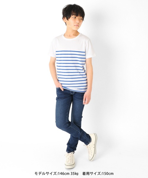 GLAZOS（グラソス）の「パネルボーダー半袖Ｔシャツ（Tシャツ/カットソー・キッズ・ブラック/レッド/ネイビー/ワインレッド/ブルー・130cm/140cm/150cm/160cm/170cm）」の8枚目の写真