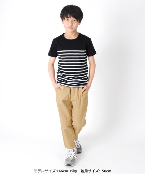 GLAZOS（グラソス）の「パネルボーダー半袖Ｔシャツ（Tシャツ/カットソー・キッズ・ブラック/レッド/ネイビー/ワインレッド/ブルー・130cm/140cm/150cm/160cm/170cm）」の19枚目の写真