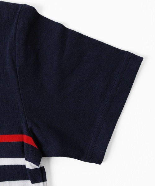 GLAZOS（グラソス）の「パネルボーダー半袖Ｔシャツ（Tシャツ/カットソー・キッズ・ブラック/レッド/ネイビー/ワインレッド/ブルー・130cm/140cm/150cm/160cm/170cm）」の7枚目の写真