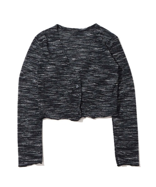 atmos pink(アトモスピンク)の「atmos pink メランジタイトカーディガン(カーディガン/ボレロ・レディース・イエロー/グリーン/ブラック・FREE)」の2枚目の写真