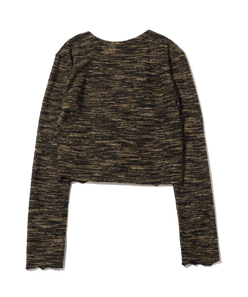 atmos pink(アトモスピンク)の「atmos pink メランジタイトカーディガン(カーディガン/ボレロ・レディース・イエロー/グリーン/ブラック・FREE)」の4枚目の写真