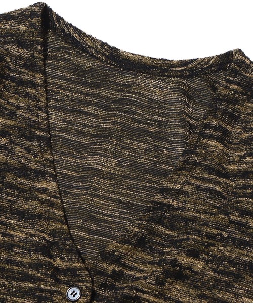 atmos pink(アトモスピンク)の「atmos pink メランジタイトカーディガン(カーディガン/ボレロ・レディース・イエロー/グリーン/ブラック・FREE)」の5枚目の写真