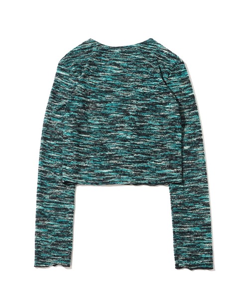 atmos pink(アトモスピンク)の「atmos pink メランジタイトカーディガン(カーディガン/ボレロ・レディース・イエロー/グリーン/ブラック・FREE)」の13枚目の写真