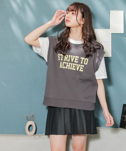 Honeys(ハニーズ)の「ロゴベスト(ベスト・レディース・ホワイト/グリーン/オートミール/ブルー/スミクロ・M/L/S)」の13枚目の写真