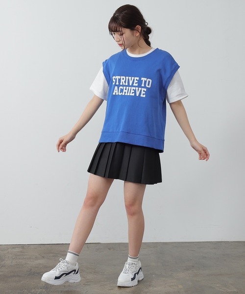 Honeys(ハニーズ)の「ロゴベスト(ベスト・レディース・ホワイト/グリーン/オートミール/ブルー/スミクロ・M/L/S)」の14枚目の写真