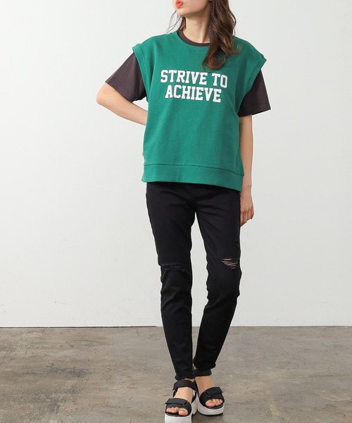 Honeys(ハニーズ)の「ロゴベスト(ベスト・レディース・ホワイト/グリーン/オートミール/ブルー/スミクロ・M/L/S)」の22枚目の写真