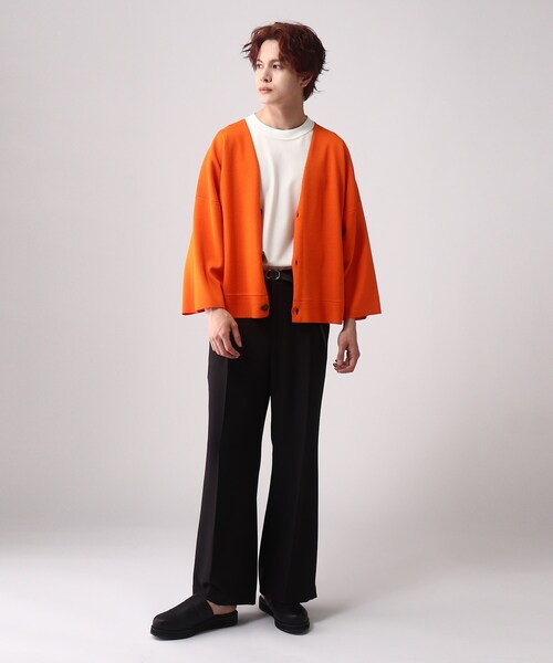 tk.TAKEO KIKUCHI（ティーケータケオキクチ）の「◆ハーフミラノカラーショートカーディガン（ユニセックスアイテム）（カーディガン/ボレロ・メンズ・ブラック/オレンジ/ブルー/グリーン・88/66）」の22枚目の写真