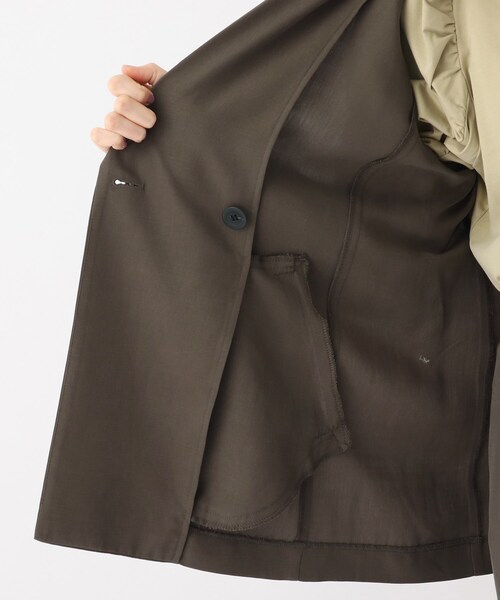 OPAQUE.CLIP(オペークドットクリップ)の「◆【DELEGANT/デレガント】ドレープツイル ダブルブレストジャケット(テーラードジャケット・レディース・ブラック/ライトグリーン/ブラウン系その他・40/38/42/36)」の10枚目の写真