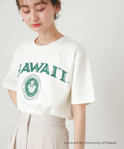 SENSE OF PLACE by URBAN RESEARCH（センスオブプレイスバイアーバンリサーチ）の「カレッジロゴTシャツ(5分袖)（Tシャツ/カットソー・レディース・ホワイト系その他/ブルー系その他/グリーン系その他・ONE）」の6枚目の写真