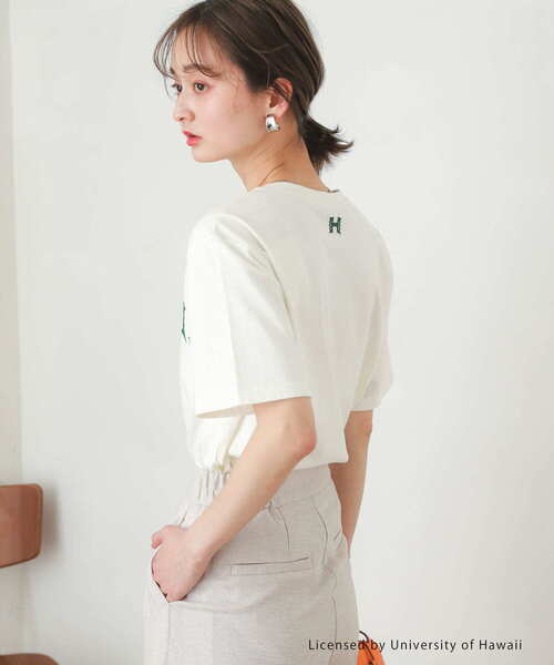 SENSE OF PLACE by URBAN RESEARCH（センスオブプレイスバイアーバンリサーチ）の「カレッジロゴTシャツ(5分袖)（Tシャツ/カットソー・レディース・ホワイト系その他/ブルー系その他/グリーン系その他・ONE）」の8枚目の写真