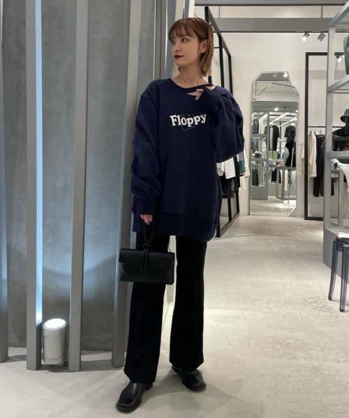 Lui's（ルイス）の「FLOPPYプリントダメージ裏毛プルオーバー（スウェット・レディース・ネイビー/グレー/オフホワイト・FREE）」の13枚目の写真