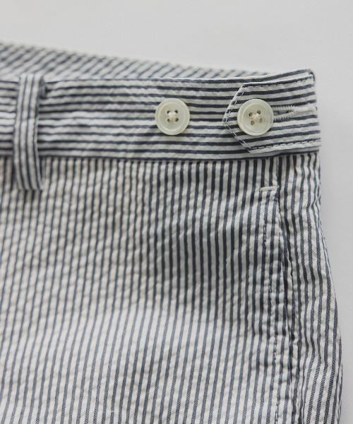【美品】beams カーゴパンツ　ブラックウォッチ　シアサッカー　裾コード　L BEAMS F（ビームスF）【別注】EMINENTO by H .Osaku / ミックス