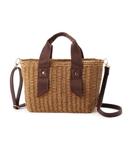 DRESKIP（ドレスキップ）の「◆雑材スクエアトート（ショルダーバッグ・レディース・アイボリー/グレー/ブラウン系・00）」の4枚目の写真