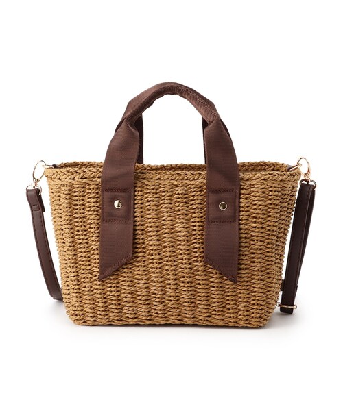 DRESKIP（ドレスキップ）の「◆雑材スクエアトート（ショルダーバッグ・レディース・アイボリー/グレー/ブラウン系・00）」の6枚目の写真