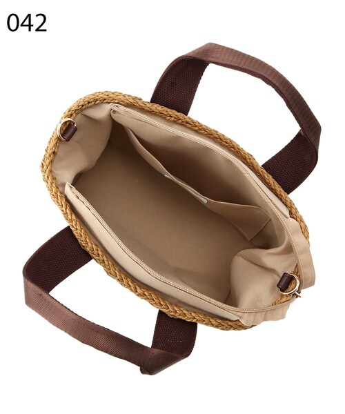 DRESKIP（ドレスキップ）の「◆雑材スクエアトート（ショルダーバッグ・レディース・アイボリー/グレー/ブラウン系・00）」の10枚目の写真