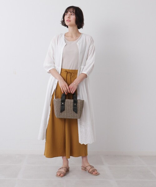 DRESKIP（ドレスキップ）の「◆雑材スクエアトート（ショルダーバッグ・レディース・アイボリー/グレー/ブラウン系・00）」の14枚目の写真