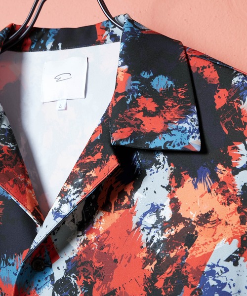 ENDER PRODUCTS(エンダープロダクツ)の「ビッグシルエット総柄オープンカラーショートスリーブシャツ/タイダイ/フラワー/ペイント 【ENDER PRODUCTS/エンダープロダクツ】(シャツ/ブラウス・メンズ・ブラック系/ネイビー系/レッド系・M/L)」の14枚目の写真