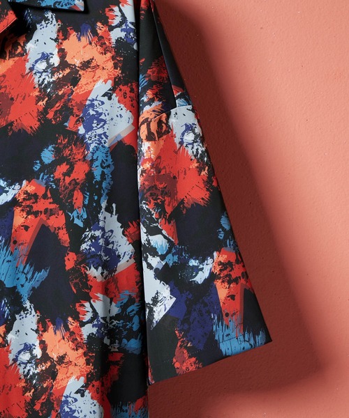 ENDER PRODUCTS(エンダープロダクツ)の「ビッグシルエット総柄オープンカラーショートスリーブシャツ/タイダイ/フラワー/ペイント 【ENDER PRODUCTS/エンダープロダクツ】(シャツ/ブラウス・メンズ・ブラック系/ネイビー系/レッド系・M/L)」の15枚目の写真