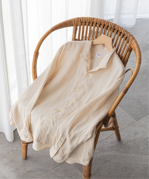 EDIFICE（エディフィス）の「スタンディング リネンシャツ（シャツ/ブラウス・メンズ・ホワイト/ブラック/ベージュ/レッド・SMALL/MEDIUM/LARGE）」の4枚目の写真