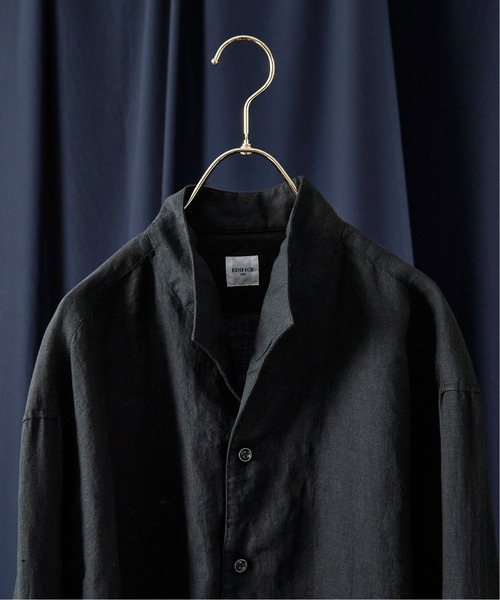 EDIFICE（エディフィス）の「スタンディング リネンシャツ（シャツ/ブラウス・メンズ・ホワイト/ブラック/ベージュ/レッド・SMALL/MEDIUM/LARGE）」の5枚目の写真