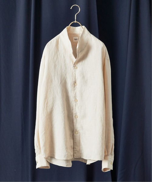 EDIFICE（エディフィス）の「スタンディング リネンシャツ（シャツ/ブラウス・メンズ・ホワイト/ブラック/ベージュ/レッド・SMALL/MEDIUM/LARGE）」の7枚目の写真
