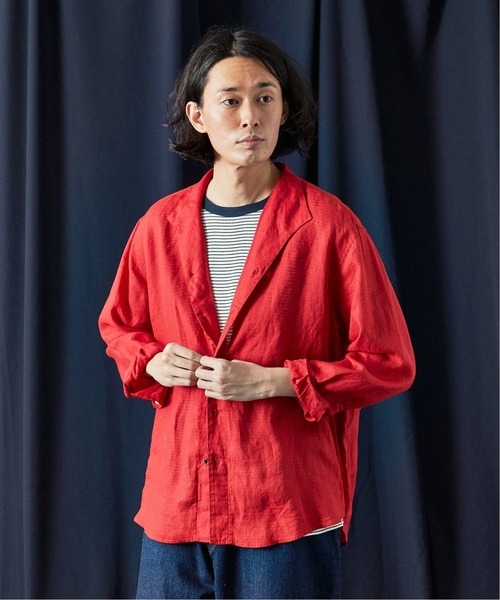 EDIFICE（エディフィス）の「スタンディング リネンシャツ（シャツ/ブラウス・メンズ・ホワイト/ブラック/ベージュ/レッド・SMALL/MEDIUM/LARGE）」の8枚目の写真