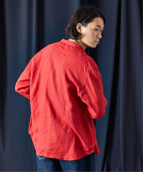 EDIFICE（エディフィス）の「スタンディング リネンシャツ（シャツ/ブラウス・メンズ・ホワイト/ブラック/ベージュ/レッド・SMALL/MEDIUM/LARGE）」の10枚目の写真