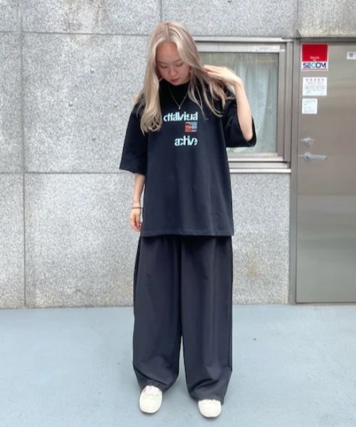 WHITELAND(ホワイトランド)の「WHITELAND/ホワイトランド/JERSEY WIDE PANTS/ワイドパンツ(その他パンツ・レディース・ブラック/グリーン・FREE)」の11枚目の写真