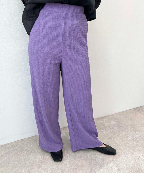 toucher du brise（トゥシェドブリーズ）の「【ウエストゴムで楽チン】プリーツパンツ（その他パンツ・レディース・ブラック/グリーン/パープル/オレンジ/ブルー/ピンク・M）」の21枚目の写真