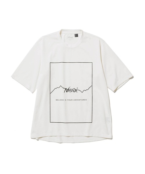 NANGA（ナンガ）の「DRY MIX FRAME LOGO TEE/ドライミックス フレームロゴ ティー（Tシャツ/カットソー・メンズ・ホワイト/ブラック/グレー/マスタード・S/M/L/XL）」の2枚目の写真