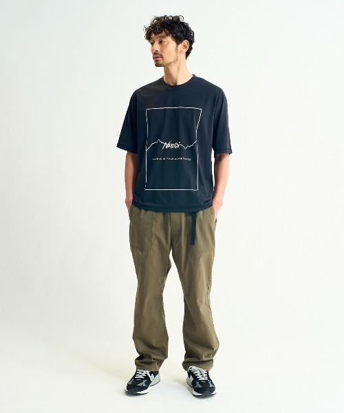 NANGA（ナンガ）の「DRY MIX FRAME LOGO TEE/ドライミックス フレームロゴ ティー（Tシャツ/カットソー・メンズ・ホワイト/ブラック/グレー/マスタード・S/M/L/XL）」の7枚目の写真