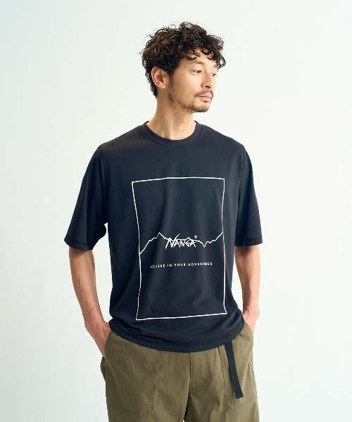 NANGA（ナンガ）の「DRY MIX FRAME LOGO TEE/ドライミックス フレームロゴ ティー（Tシャツ/カットソー・メンズ・ホワイト/ブラック/グレー/マスタード・S/M/L/XL）」の11枚目の写真