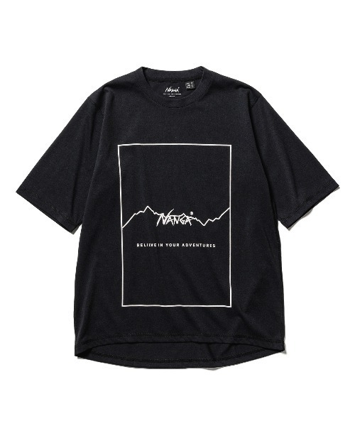 NANGA（ナンガ）の「DRY MIX FRAME LOGO TEE/ドライミックス フレームロゴ ティー（Tシャツ/カットソー・メンズ・ホワイト/ブラック/グレー/マスタード・S/M/L/XL）」の9枚目の写真