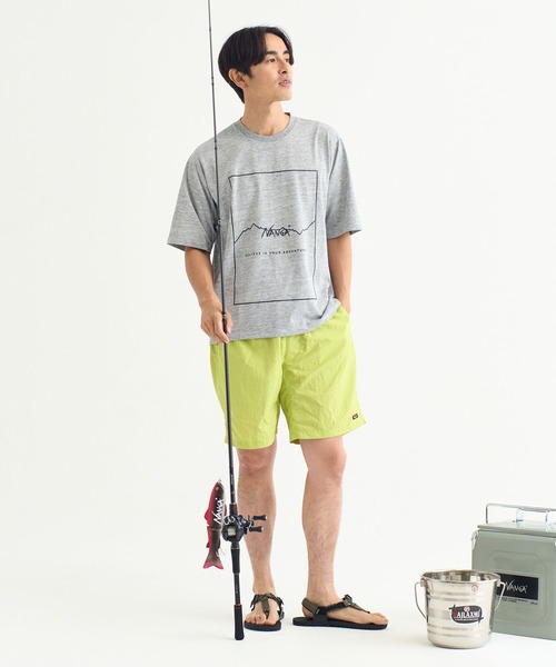 NANGA（ナンガ）の「DRY MIX FRAME LOGO TEE/ドライミックス フレームロゴ ティー（Tシャツ/カットソー・メンズ・ホワイト/ブラック/グレー/マスタード・S/M/L/XL）」の21枚目の写真