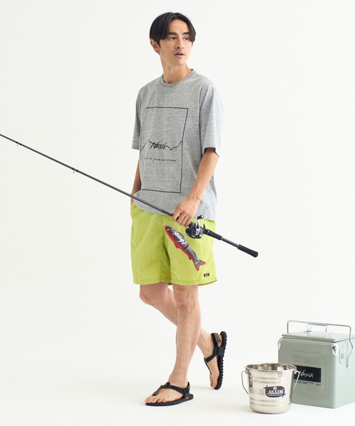 NANGA（ナンガ）の「DRY MIX FRAME LOGO TEE/ドライミックス フレームロゴ ティー（Tシャツ/カットソー・メンズ・ホワイト/ブラック/グレー/マスタード・S/M/L/XL）」の22枚目の写真