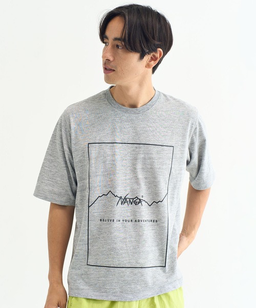 NANGA（ナンガ）の「DRY MIX FRAME LOGO TEE/ドライミックス フレームロゴ ティー（Tシャツ/カットソー・メンズ・ホワイト/ブラック/グレー/マスタード・S/M/L/XL）」の19枚目の写真