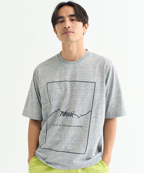 NANGA（ナンガ）の「DRY MIX FRAME LOGO TEE/ドライミックス フレームロゴ ティー（Tシャツ/カットソー・メンズ・ホワイト/ブラック/グレー/マスタード・S/M/L/XL）」の18枚目の写真
