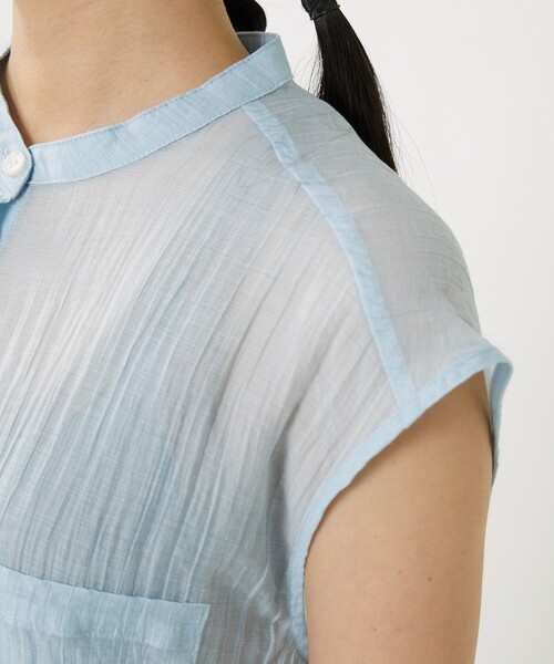 FREAK'S STORE(フリークスストア)の「シアーカラーフレンチスリーブワンピース(シャツワンピース・レディース・ピンク/ブルー/グリーン・フリ-)」の13枚目の写真